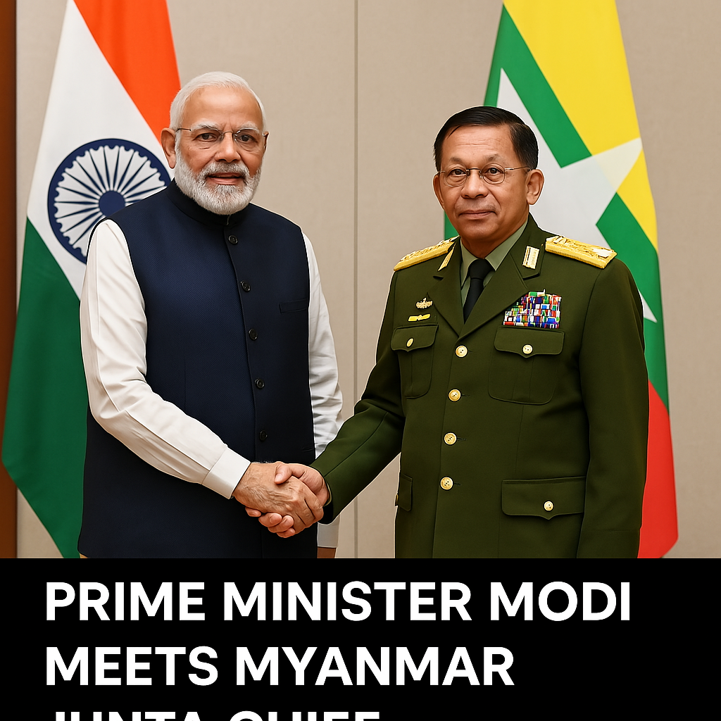 Prime Minister Modi Meets Myanmar Junta Chief